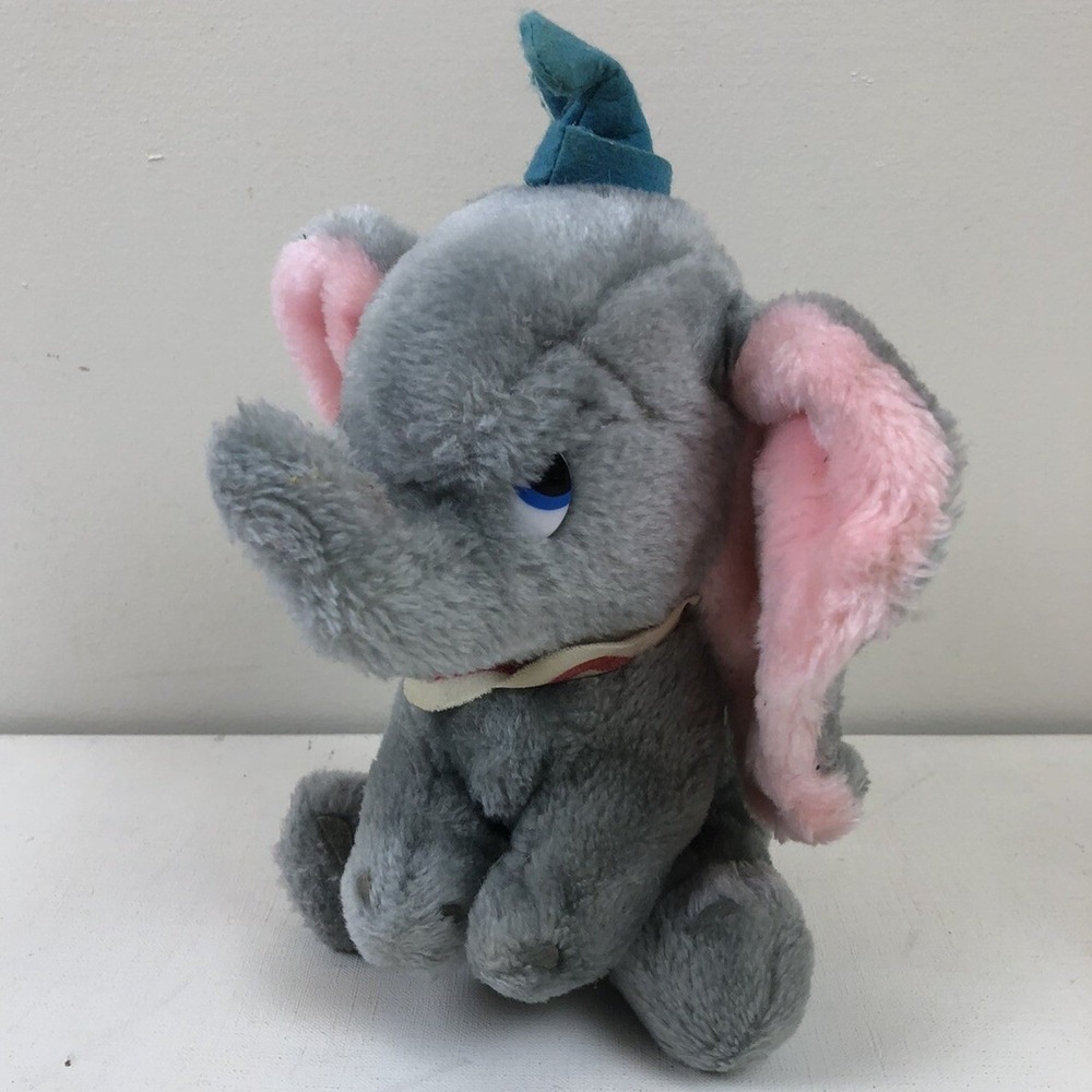 Vtg Dumbo Plush Toy 8.5" Walt‎ Disney Productions Elephant Stuffed Animal